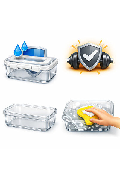 Generic Cutie depozitare plastic transparentă cu capac etanș – ideală pentru organizare