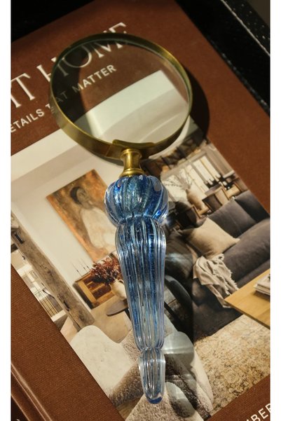 tuan design MURANO CAM BÜYÜTEÇ MAVİ