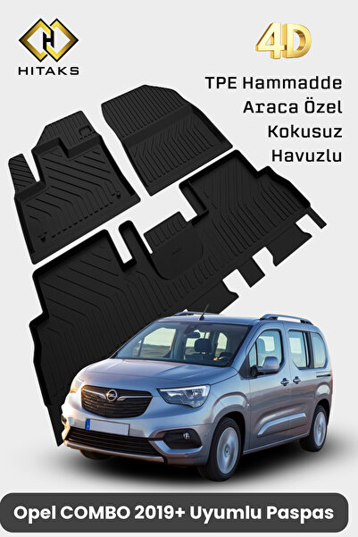 Hitaks Opel Combo Paspas 4D Havuzlu Araca Özel Paspas 2019 2020 2021 2022 202...