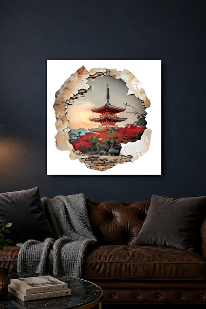 Lucena Pictură murală decorativă 3D cu tematică a Tempelului Japonez din meta...