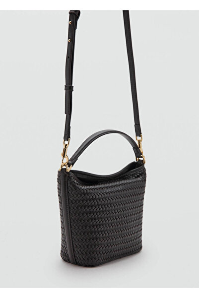 MANGO Woman Small braided bucket bag