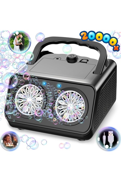 Junios Masina automata de facut baloane de sapun, lumini led, 2 ventilatoare,...