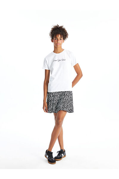 LC Waikiki Slim Fit Zebra Patterned Women's Skirt with Shorts