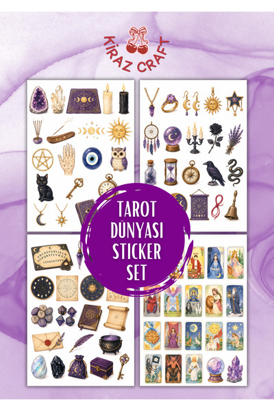 Kiraz Craft Tarot & Spiritüel Dünya Sticker Seti – Laptop, Defter, Tablet ve ...