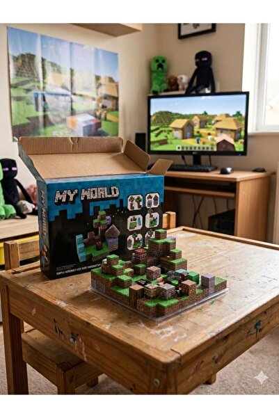 ydn Manyetik Yapı Blokları My World Minecraft Manyetik 50 Parça Mıknatıslı Bl...