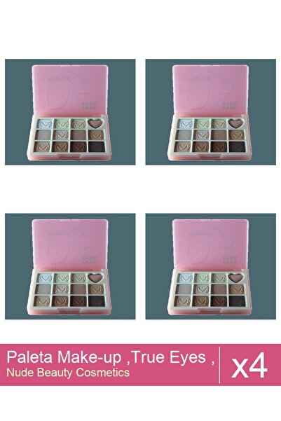 Makeup Set of 4x Make-up Palette, True Eyes, No. 01