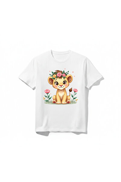 URBANTRENDSTORE تي شيرت لطيف للجنسين من Cute Lion للأطفال البنات برقبة دائرية...