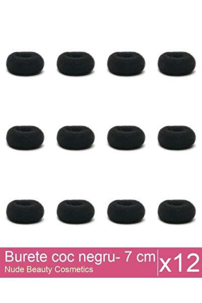 Makeup Set of 12x Black bun sponge - 7 cm diameter
