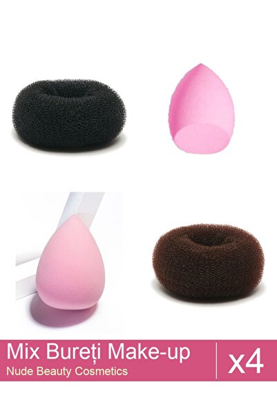 Makeup Set Mix 4 products Sponges: Extra-soft sponge for make-up, pink - beve...