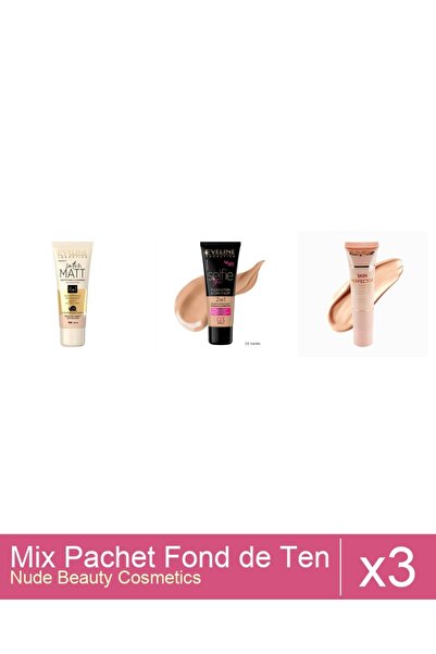 Makeup Set Mix 3 produse Fond De Ten: Fond de ten, Eveline Cosmetics, Satin M...