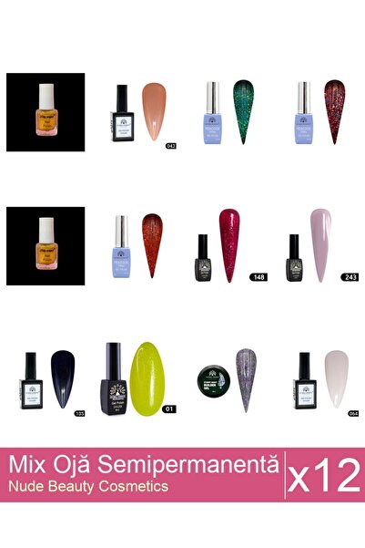 Makeup Set Mix 12 produse Nail Oja: Starry Night, Builder Gel , 15 g , Nr 06,...