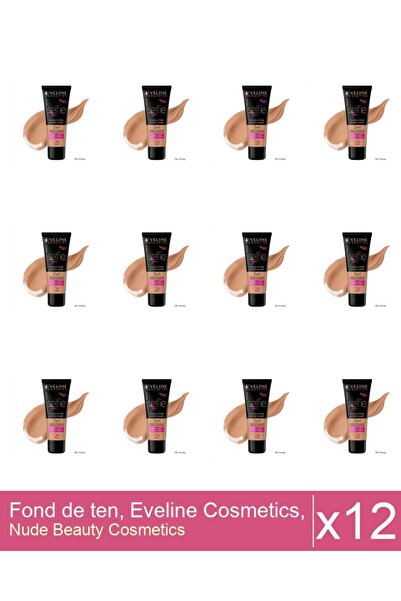 Makeup Set 12x Fond de ten, Eveline Cosmetics, Selfie Time 2 in 1, 06 Honey, ...