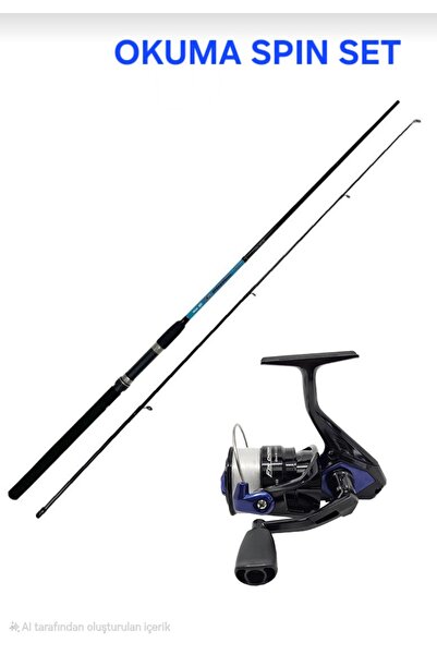 Okuma G-Power 240cm 15-40gr Spin Kamışı+Fin Chaser FNX-40BL Blue Olta Makines...