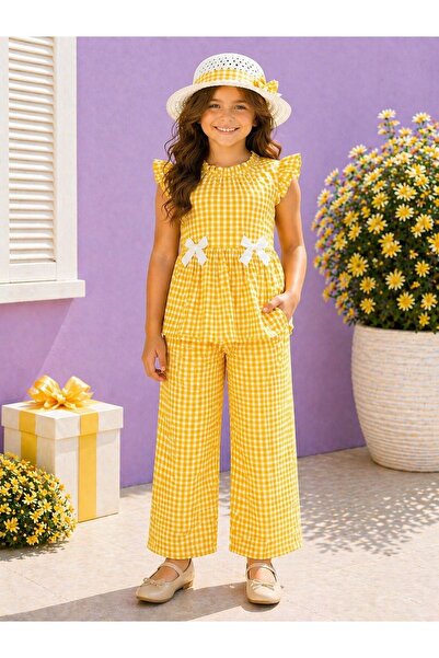 Kuzucuk Kids Bebek Çocuk Butik Kız Çocuk Şapkalı İkili Takım Pembe Pötikare 4...