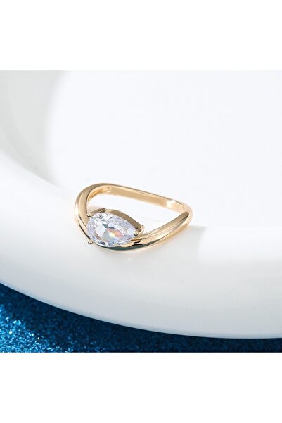 Choice4 ZA7203-1 6 1pc Women's Elegant Water Drop Pear Zirconia Gold Color Vi...