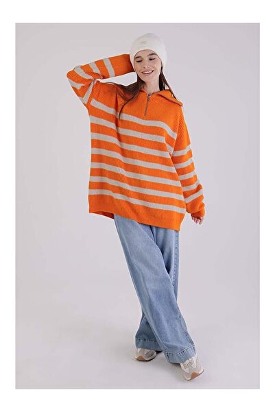 LC Waikiki Nevavm Farklı Renkler Arushtan Orange-Stone-Turtleneck Zippered Kn...