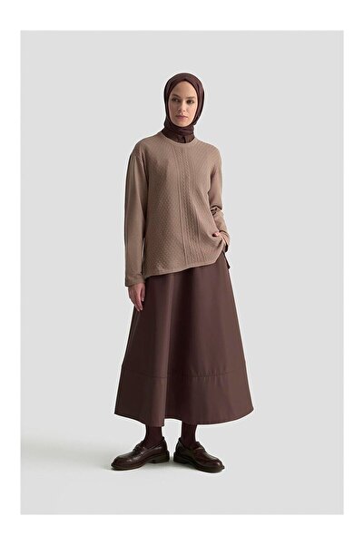 LC Waikiki Nevavm Patterned Sweater with Difference 25Kd7008 Mink