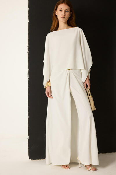Touché Privé Bat Sleeve Blouse Pants Set