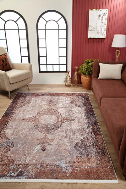 halinet Halı.Net Mink Classic Washable Non-Slip Living Room Carpet Haln-Hln1903