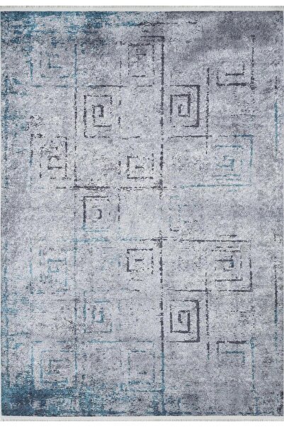 halinet Halı.Net Anthracite Modern Washable Non-Slip Living Room Carpet Haln-...