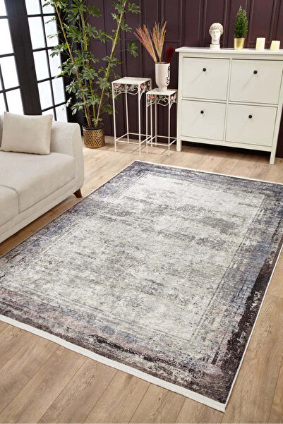 halinet Halı.Net Gray Vintage Antique Washable Non-Slip Living Room Carpet Ha...