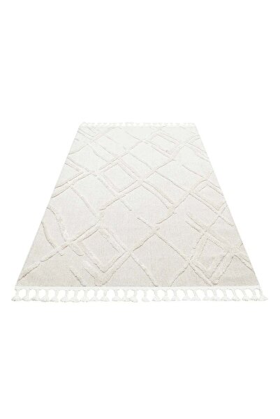 halinet Halı.Net White Modern Washable Non-Slip Living Room Carpet Eco-Trz 03...