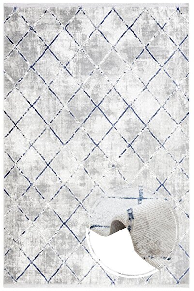 halinet Halı.Net White Modern Washable Non-Slip Living Room Carpet Nxs-Melang...