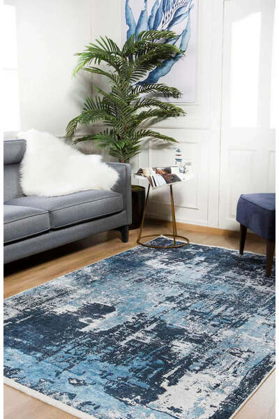 halinet Halı.Net Anthracite Modern Washable Non-Slip Living Room Carpet Haln-...