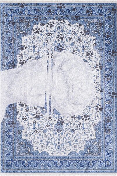 halinet Halı.Net White Vintage Antique Washable Non-Slip Living Room Carpet H...