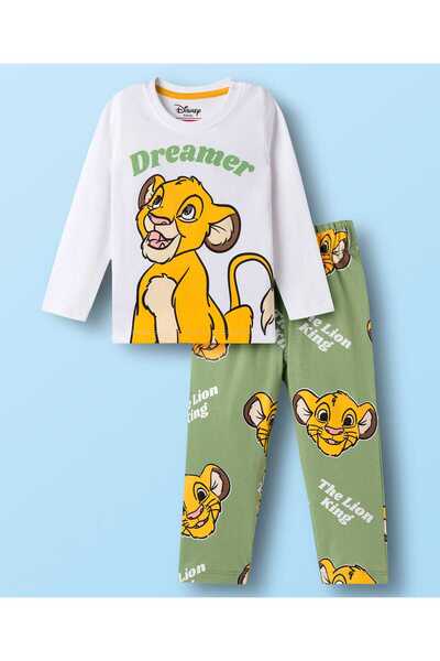 Babyhug Disney Single Jersey Knit Full Sleeves Night Suit With Lion King Grap...