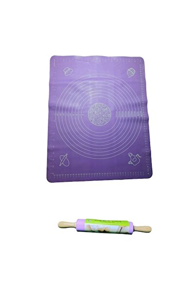 OEM Silicone Dough Board Set 50x70 cm + Rolling Pin, Wood and Silicone, 30x4 ...