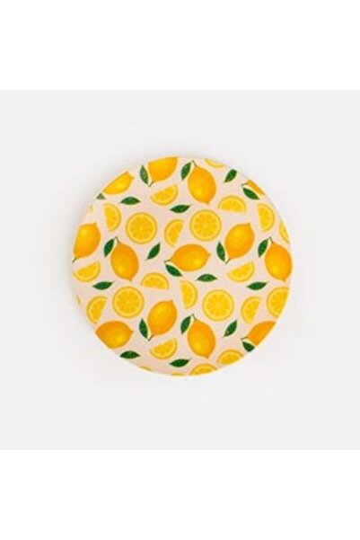 SHOPIENS Plastic Plate with Lemon Pattern Ø20 cm