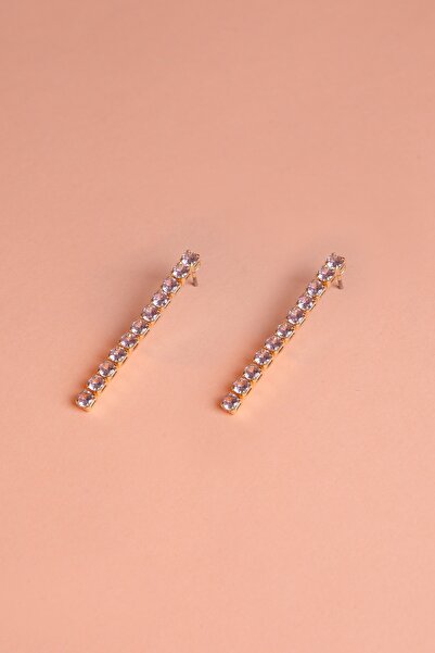 Simovia 3 mm Yuvarlak Zirkon Taşlı Su Yolu Küpe