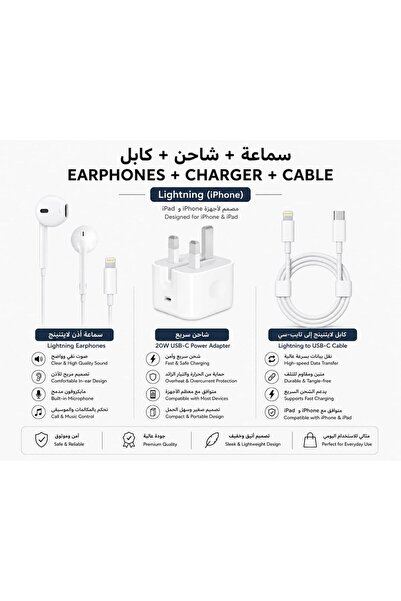 TENPLUS 3 In 1 iPhone 20W USB C Wall Fast Charger+USB C to Lightning Cable+Li...