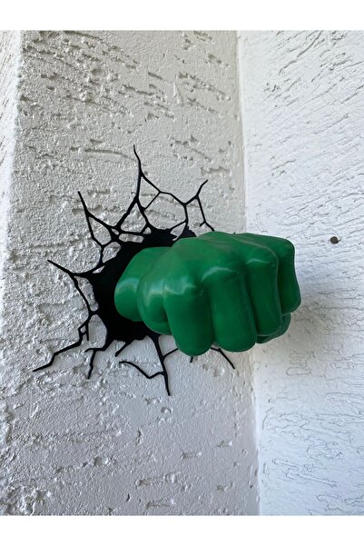 Riva Self Hulk Yumruğu Duvar Dekoru - 3D Baskı Marvel Temalı Kırık Duvar Efek...