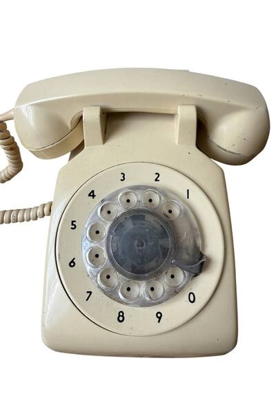 Web Krem Renkli Antika Çevirmeli Telefon