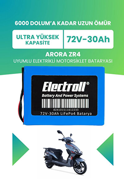 ELECTROLL Arora ZR4 Batarya (Ultra Yüksek Kapasite) LiFePO4 72V 30Ah Elektrik...