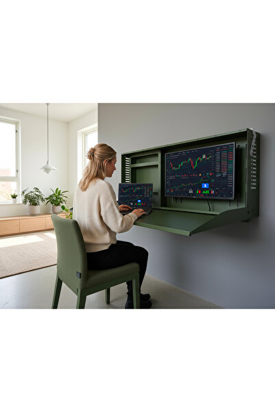 UYART HOME Minimal Katlanır Duvar Masası Laptop ve Monitör Uyumlu Metal Home ...