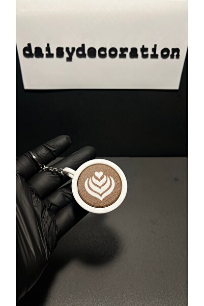 daısydecoratıon Coffee Cup Themed Keychain with Clicker