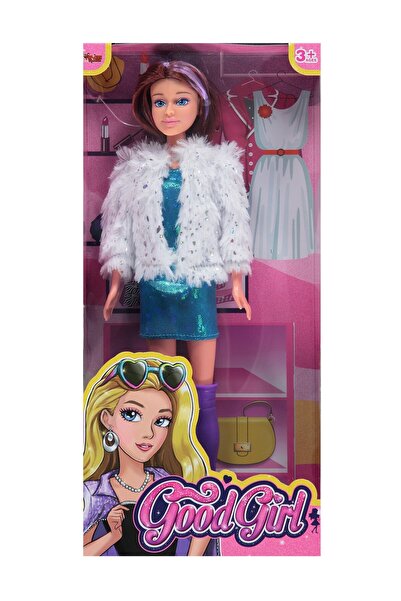 Vardem Good Girl Ceketli Parlak Elbiseli Bebek - Mavi