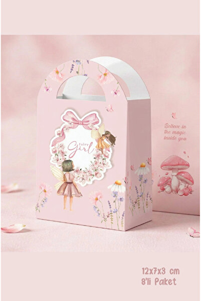 neşeli günlerim Peri Kızı Teması Mini Çanta 12x7 cm 8'li Paket