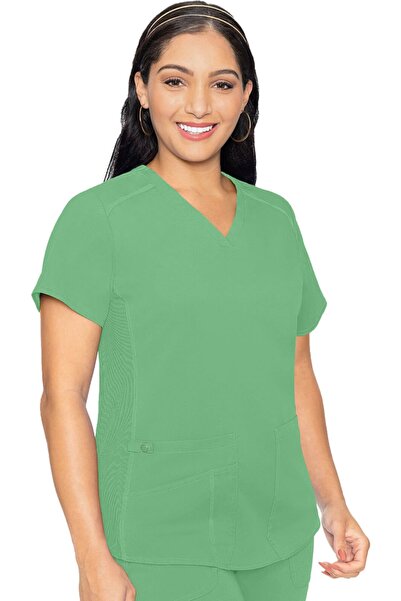 Med Couture Touch MC7459 Jachetă medicală tip cămașă pentru femei - Verde kiw...