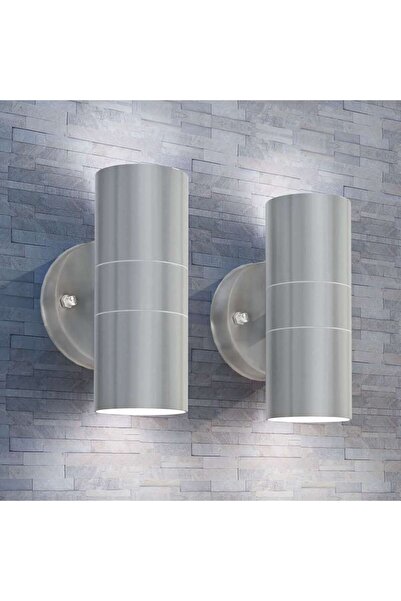 vidaxl LED outdoor wall light 2 pcs, stainless steel, up/down