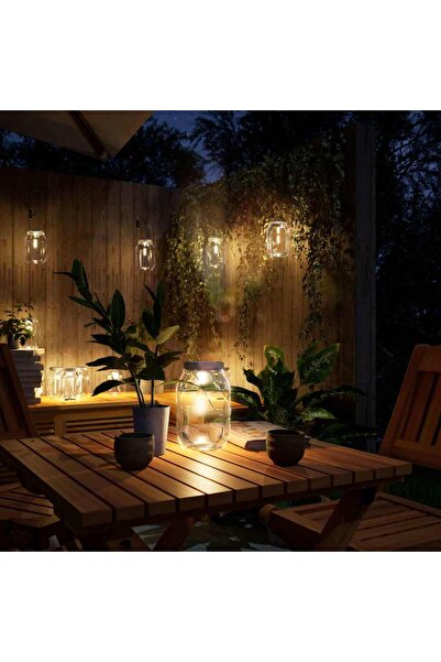 vidaxl Lampa solara din sticla pentru exterior, 12 buc., alb cald