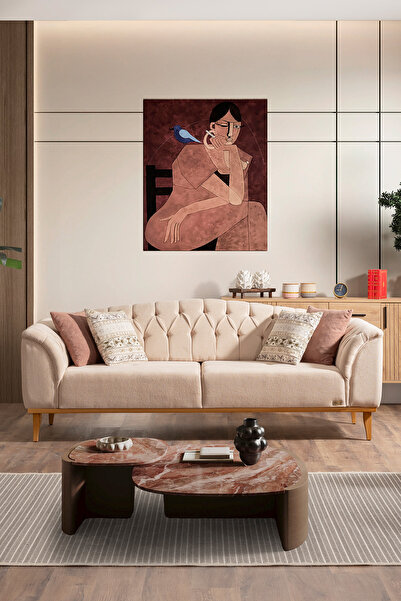 İYENA HOME LİVİNG Delphi 3'lü Koltuk Krem