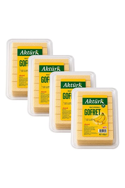 Aktürk Gofret Muz Kremalı 430 gr x 4 Adet