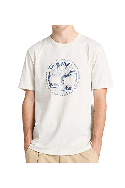 Timberland Ανδρικό Tree Logo Lake House T-shirt Εκρού TB0A5MVR-CM9