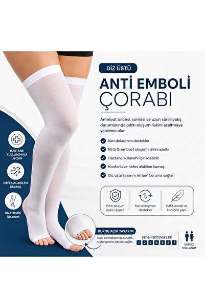 ORLeX Orthopedic Products DİZ ÜSTÜ BURNU AÇIK ANTİ EMBOLİ ÇORABI