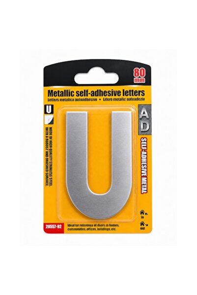 OEM Literă metalică decorativă "U", autoadezivă, pentru ușă/semnalizare/numer...
