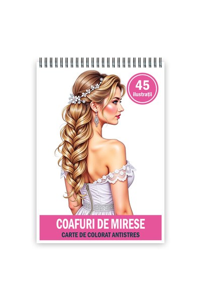 Legendary Gifts Carte de colorat, 45 de ilustratii Coafuri de Mirese, 96 pagi...